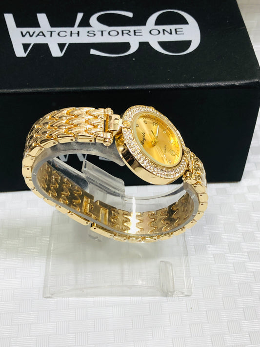 Women diamond golden watch