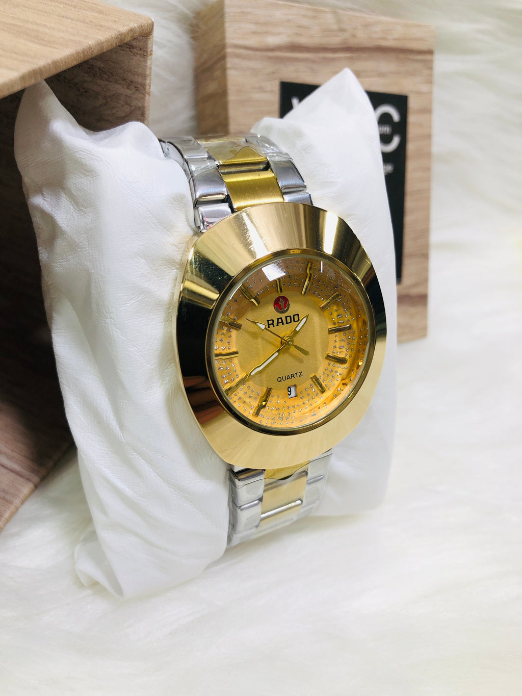 RADO EGG PREMIUM DIAMOND WATCH TWO-TONE GOLD 100% WATER 💦 PROOF