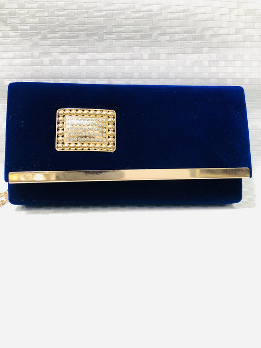Velvet Hand Clutch >Blue