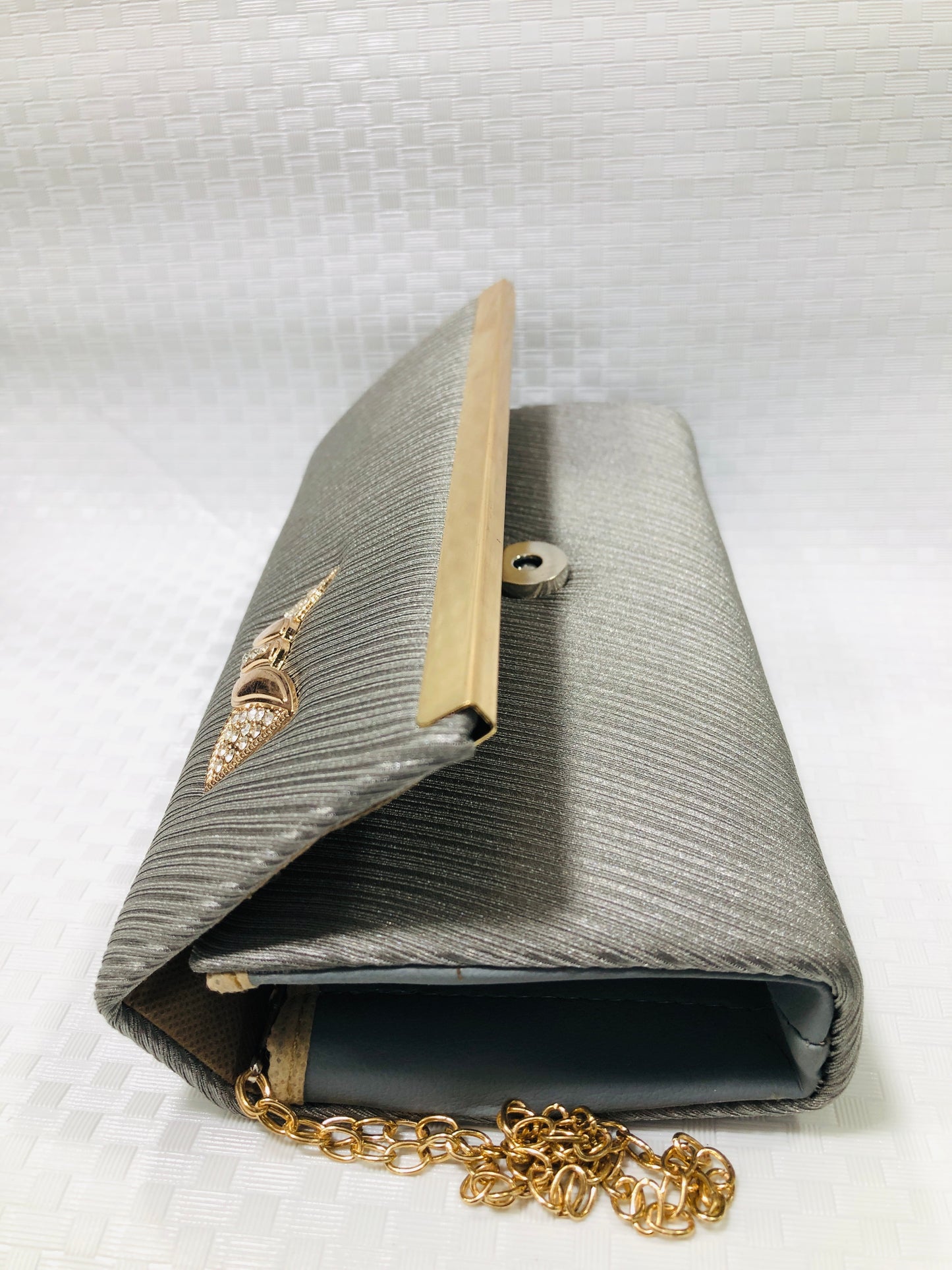 Velvet Hand Clutch >Gray