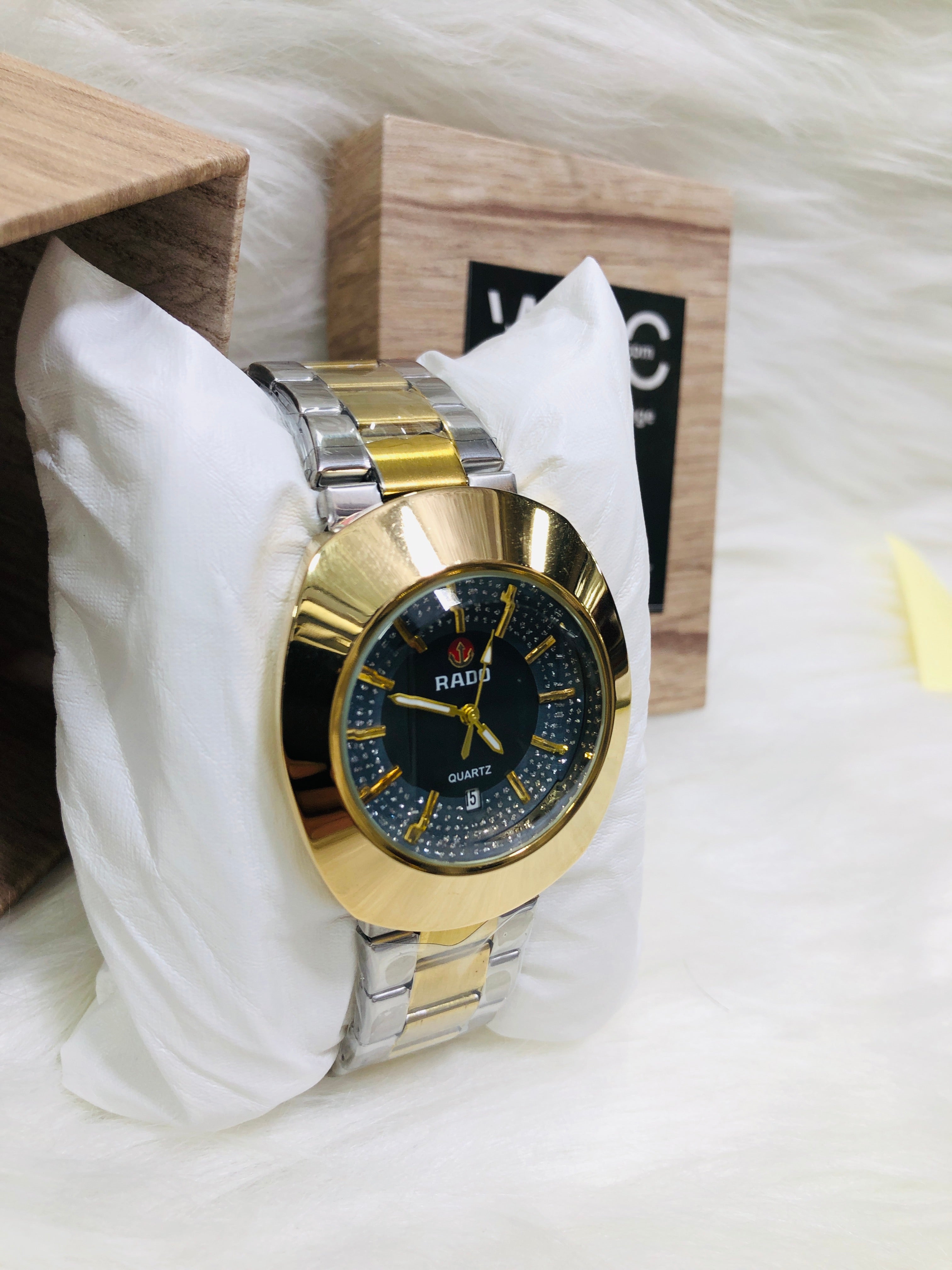 RADO EGG PREMIUM DIAMOND WATCH TWO-TONE BLACK 100% FULL WATER 💦 PROOF