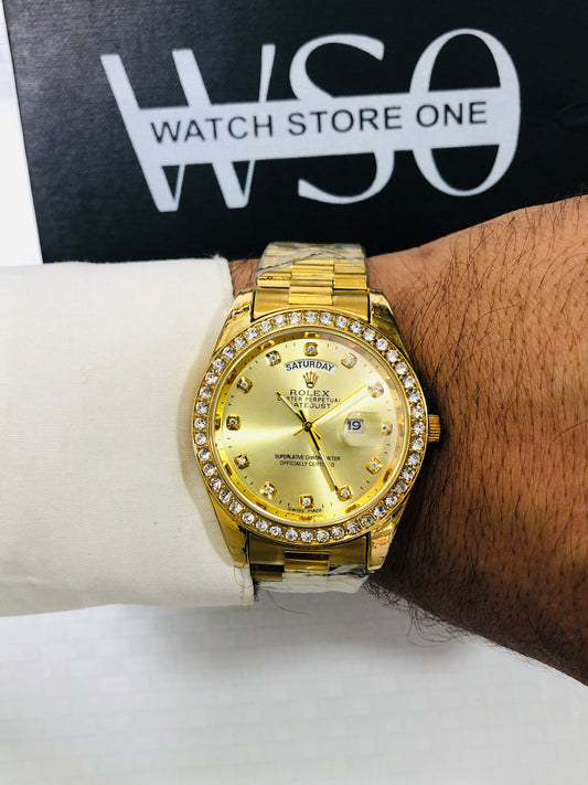 Rlx Day Date Diamond >Full Gold
