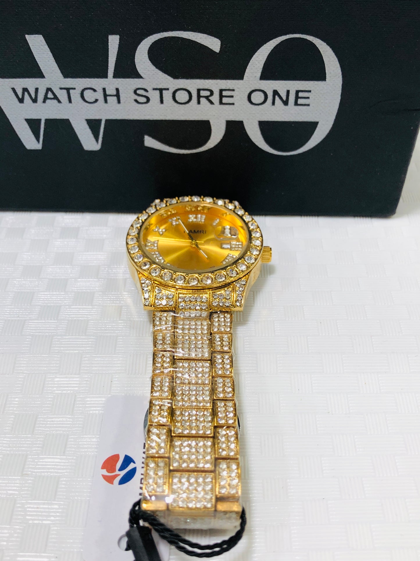 FULL DIAMOND ARABIC WATCH >Gold