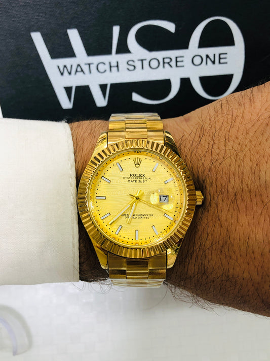 Rlx Date Just Quartz >Full Gold