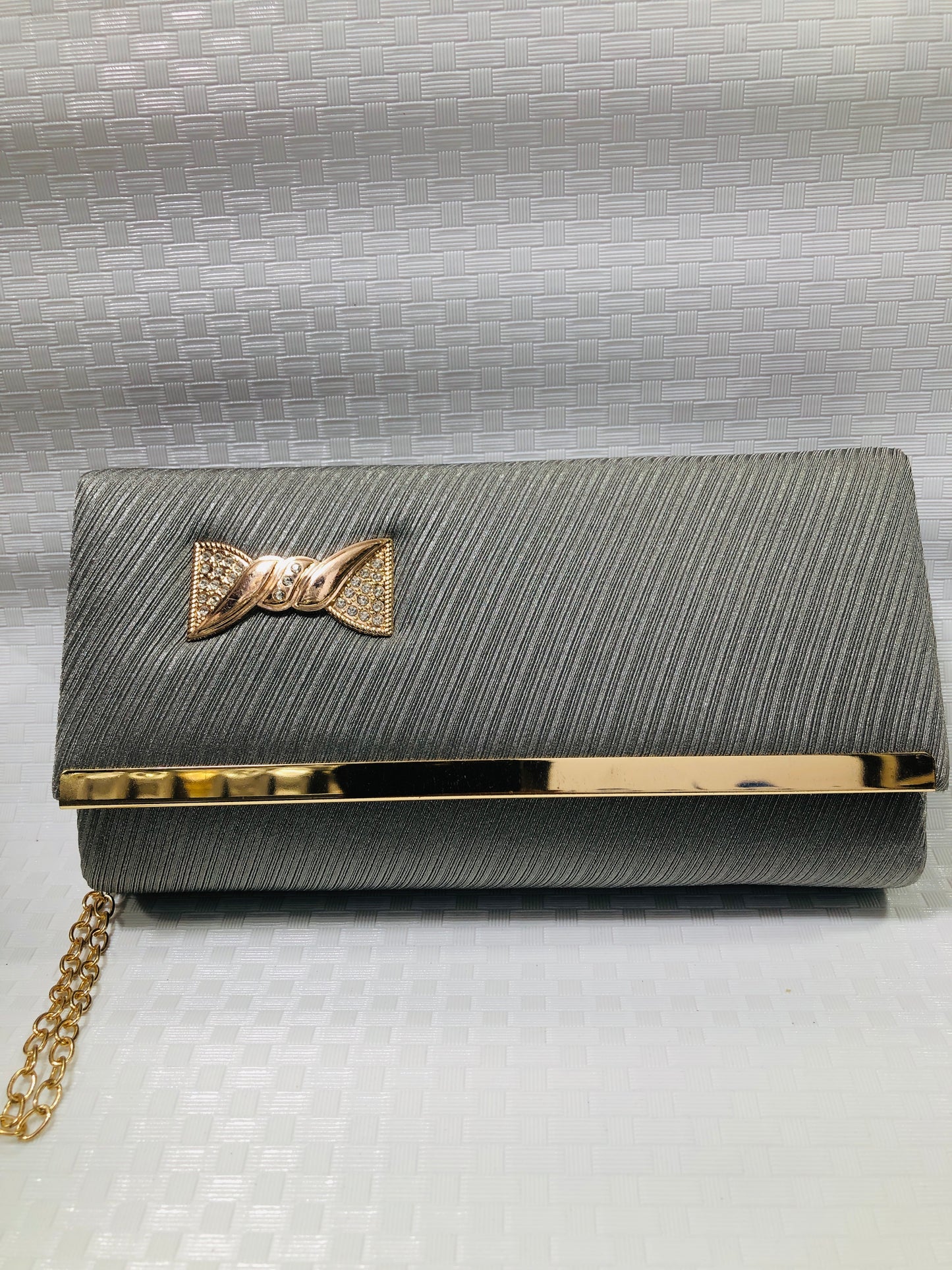 Velvet Hand Clutch >Gray