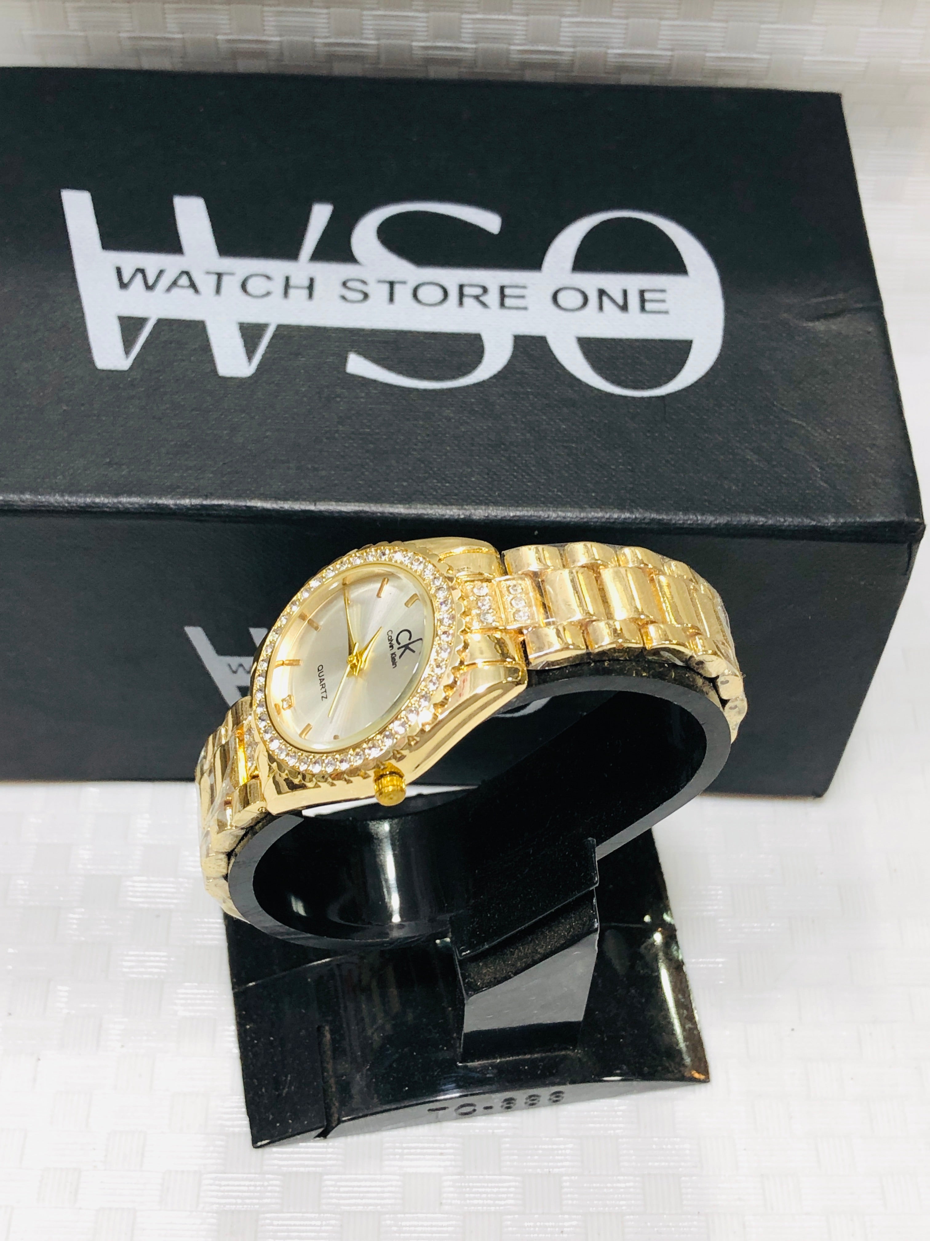Ck women luxury watches Gold White