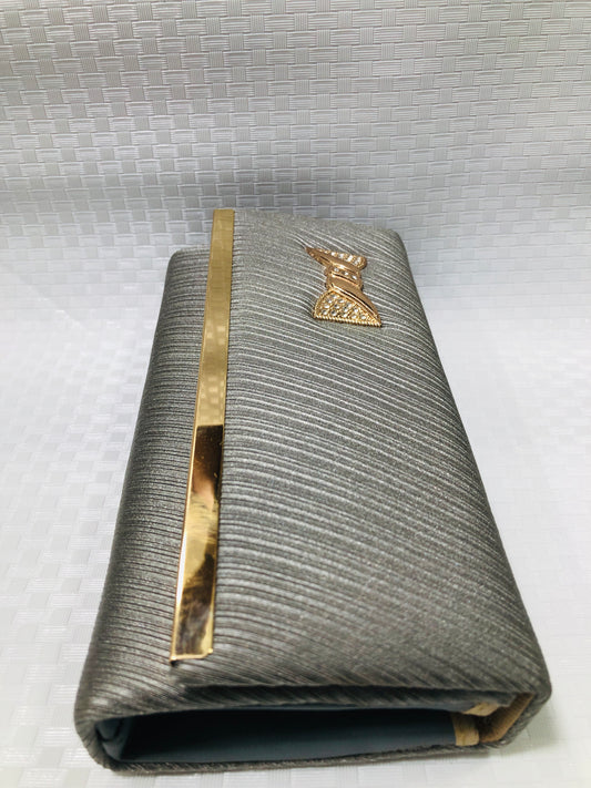 Velvet Hand Clutch >Gray
