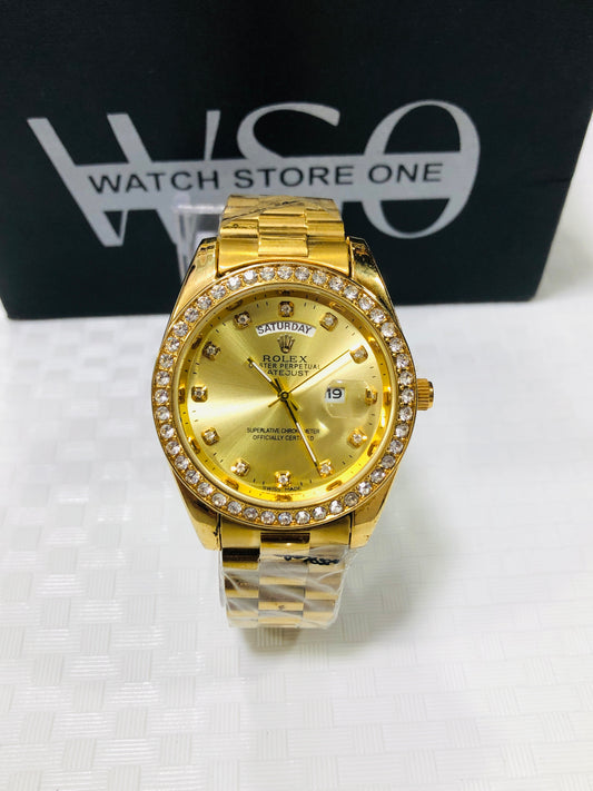 Rlx Day Date Diamond >Full Gold