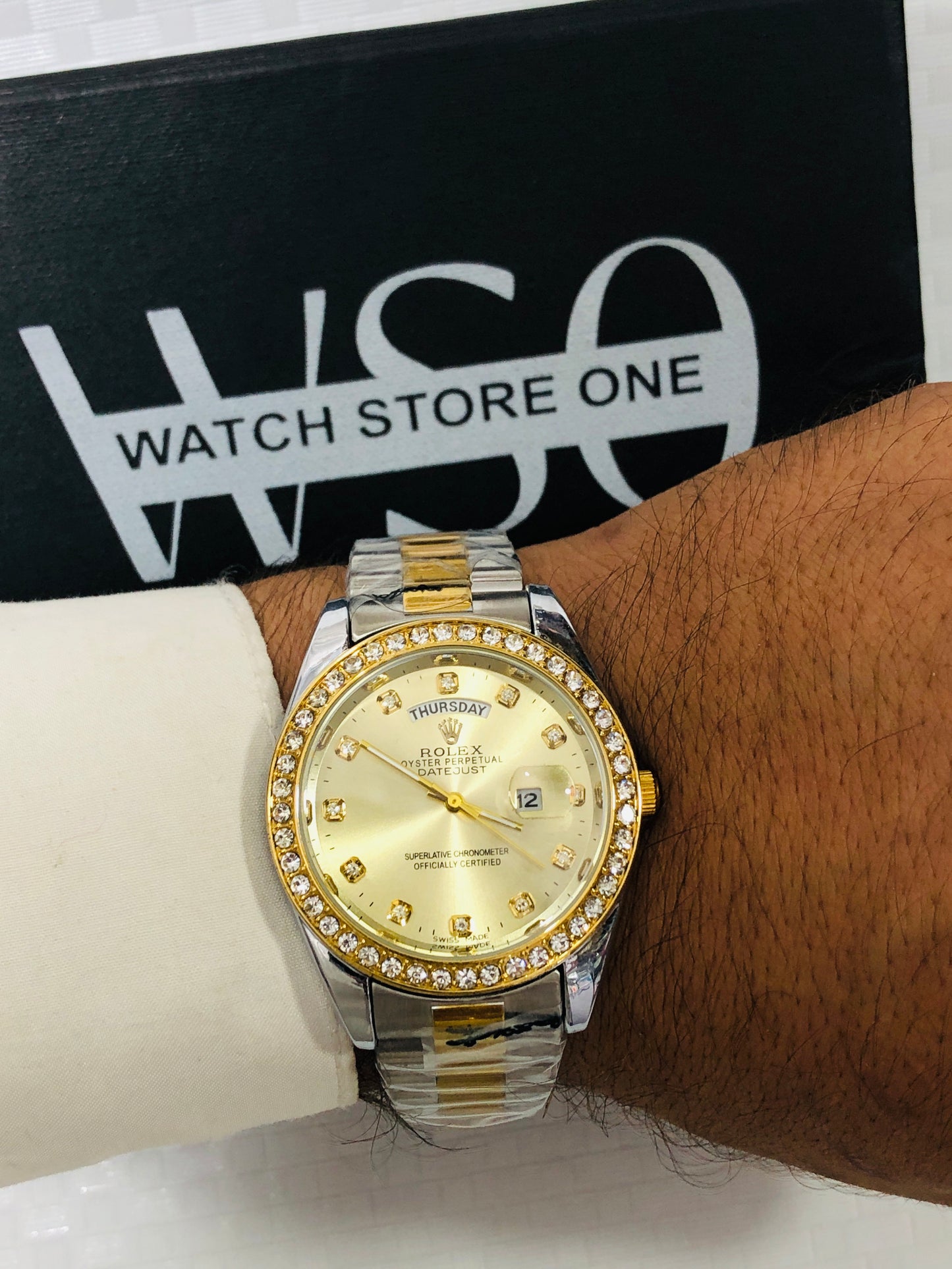 Rlx Day Date Diamond > Totone Gold