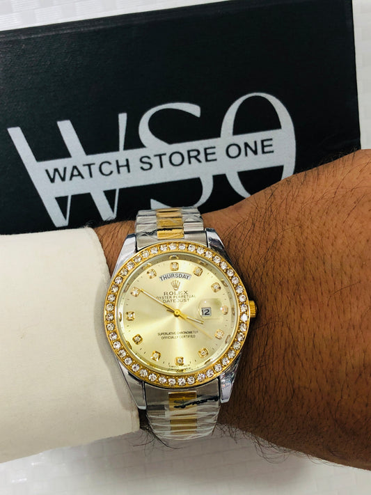 Rlx Day Date Diamond > Totone Gold
