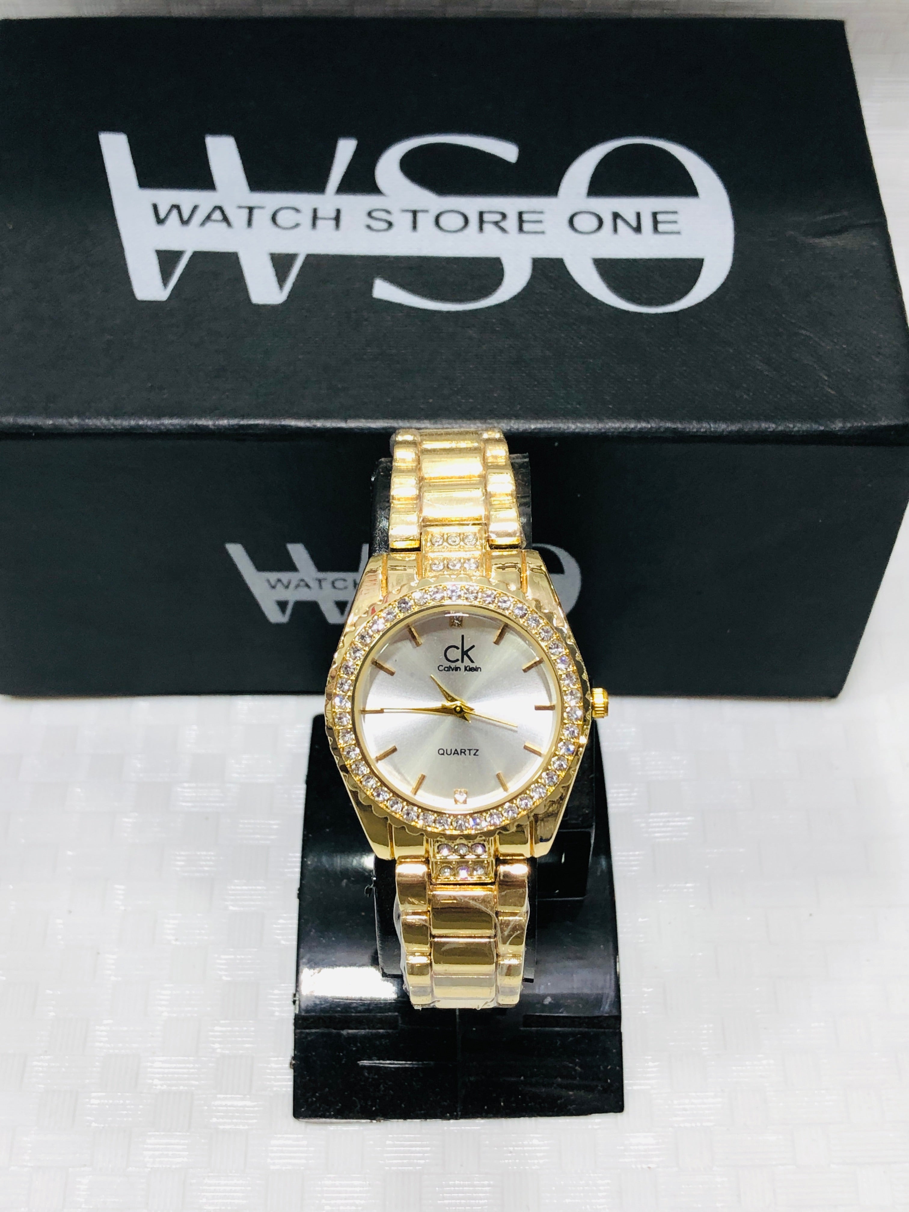 Ck women luxury watches Gold White