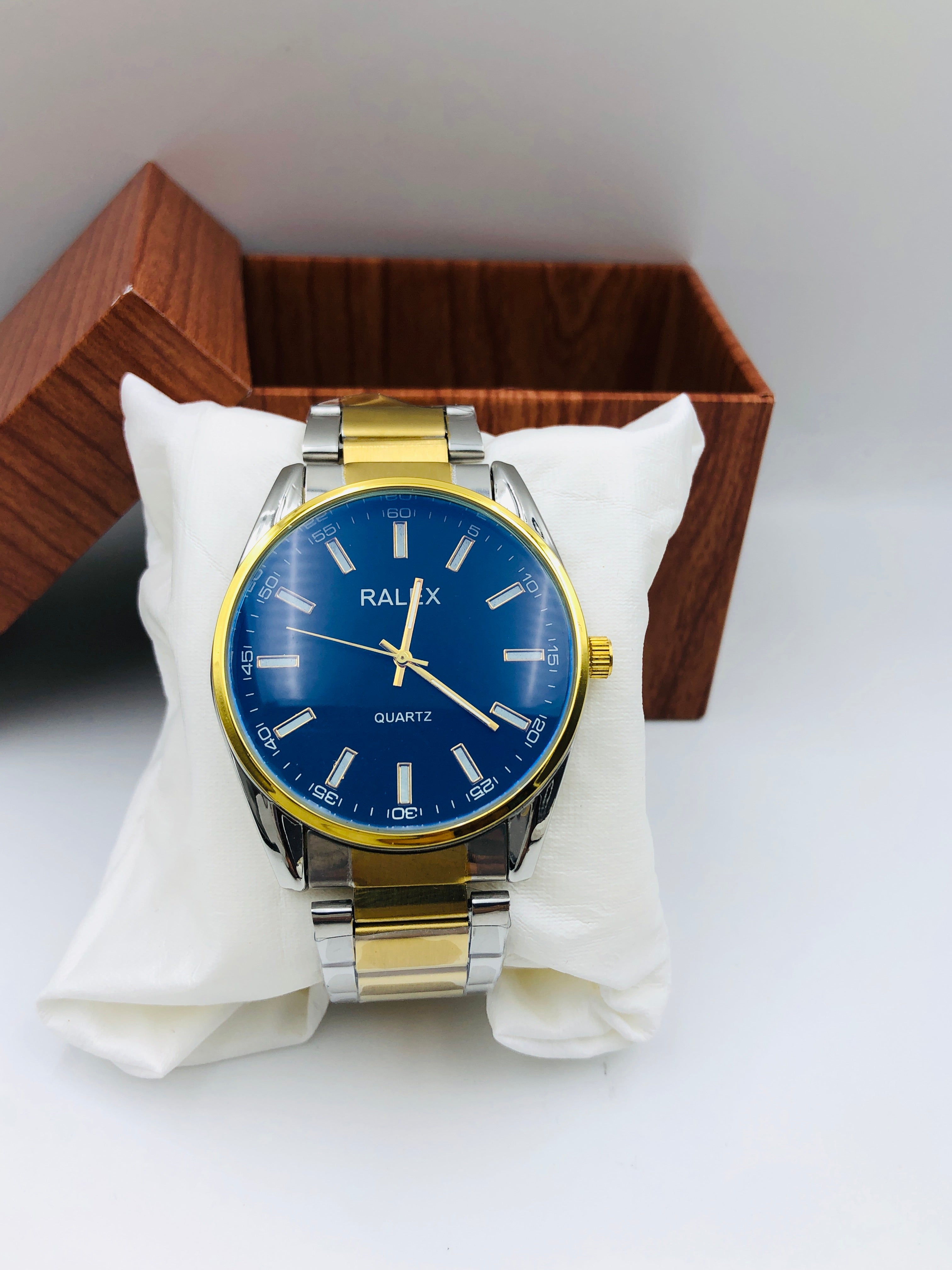 Ralex Prestige Chronograph Series - Article #987 - Two Tone - Blue Dial